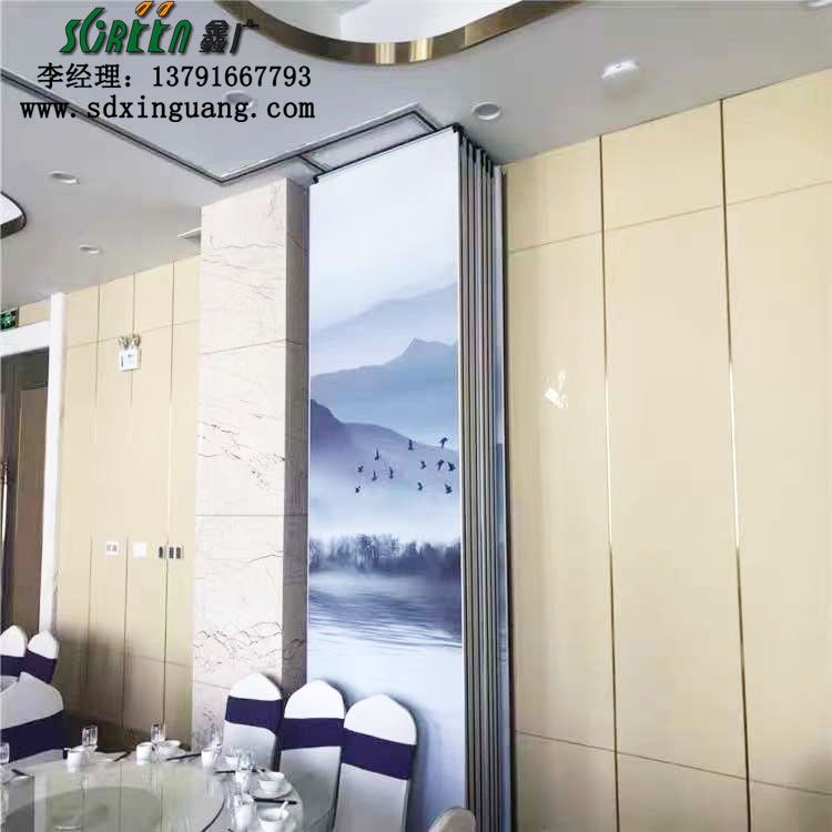 山東酒店活動隔斷，吊軌道隔斷工程